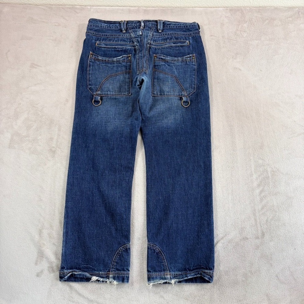 Vintage Armani Exchange Straight Baggy Jeans Blue Denim Men‎ 36x31 Grunge RARE